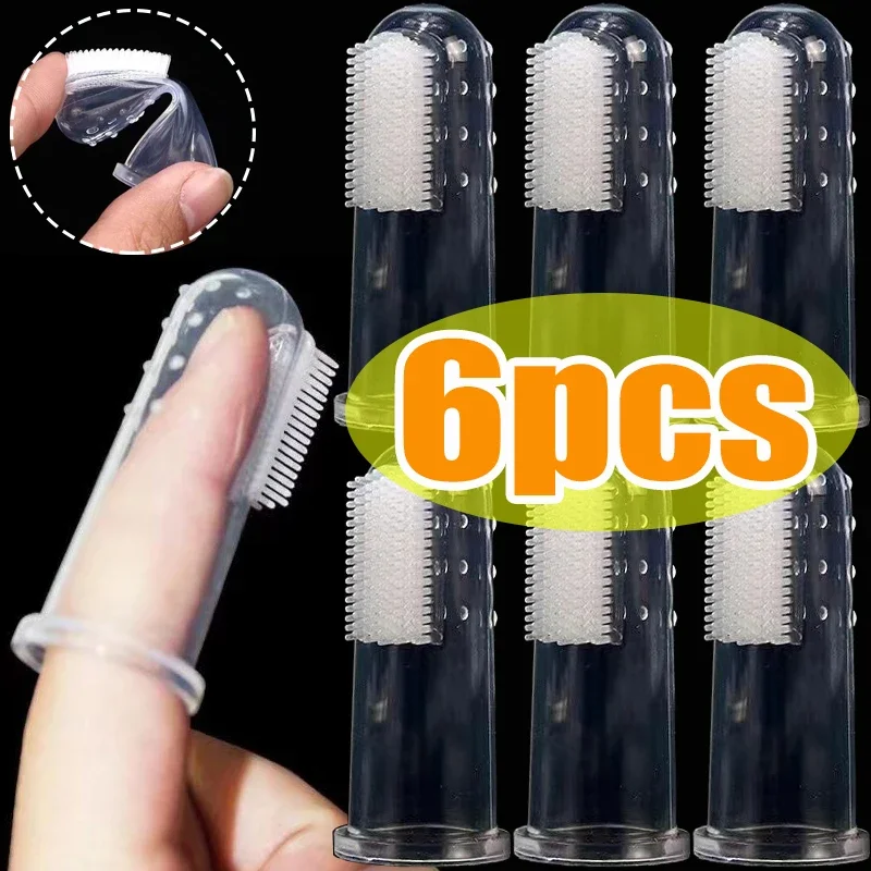 Teeth Whitening Brush - Siliconen Zachte Huisdier Vinger Manchet Tandenborstels
