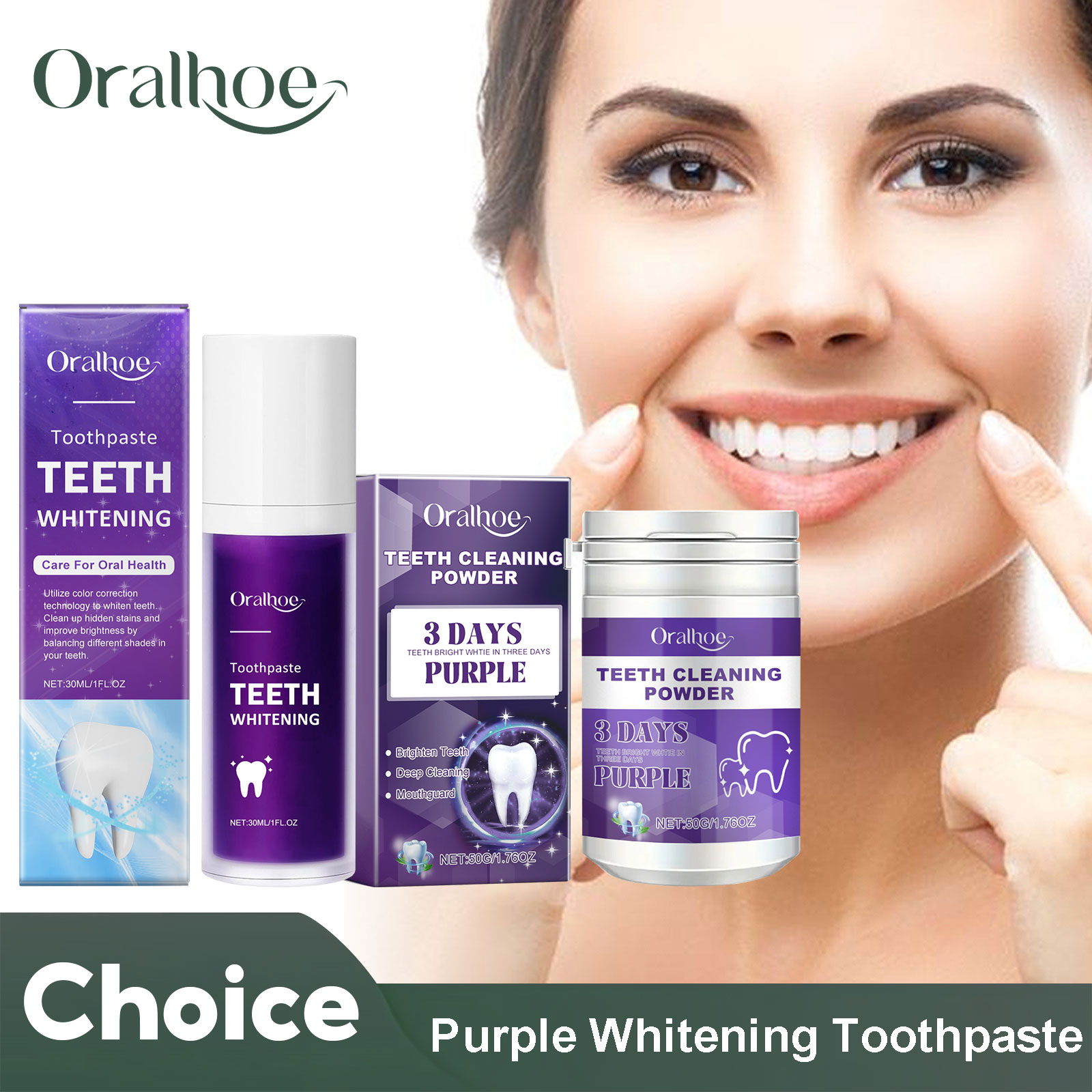 Teeth Whitening At Home - Paarse Corrector Tanden Whitening Tandpasta Diepe