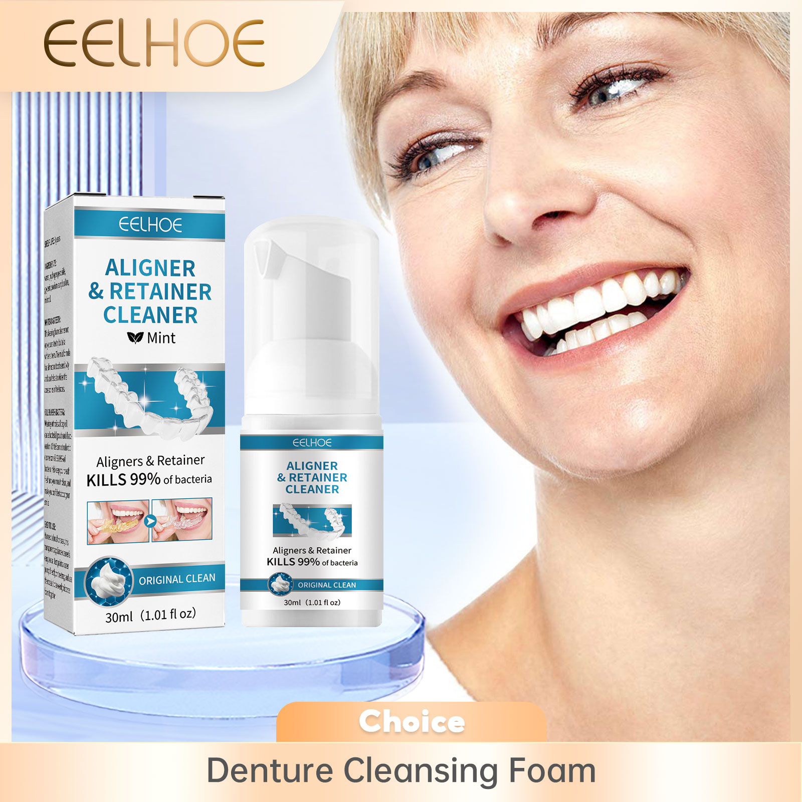 Teeth Whitening Treatment - Aligner Prothese Cleaner Schuim Diepe Reiniging
