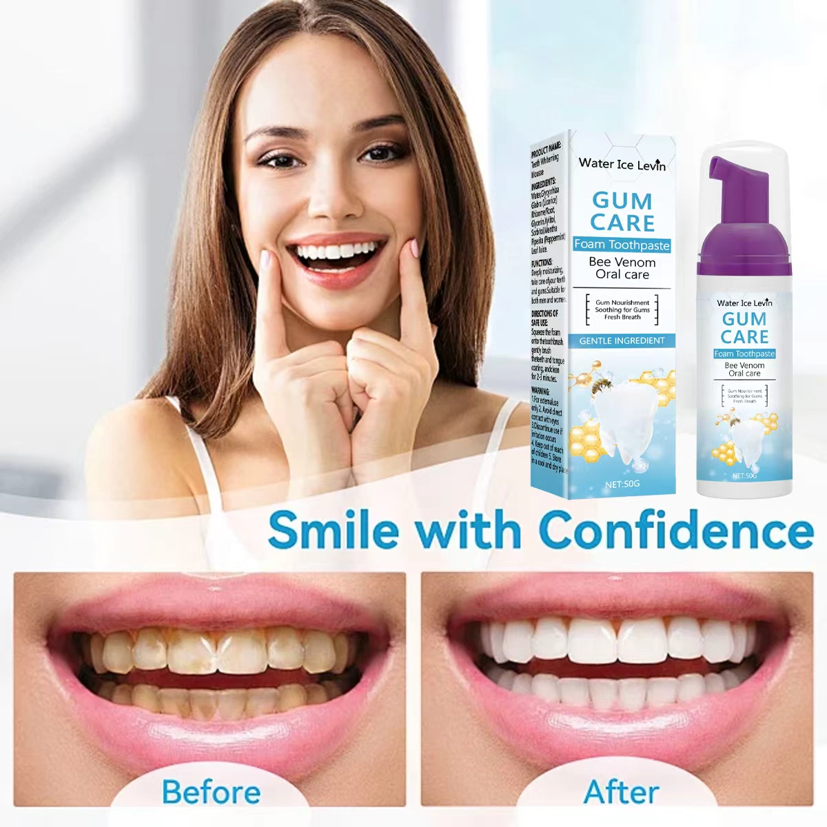 Water Ice Levin Gum Care Schui - Teeth Whitening Xylitol Gum recensie en prijs