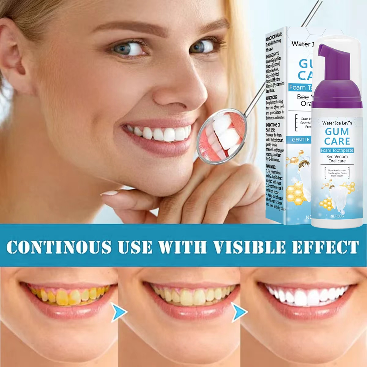 Water Ice Levin Gum Care Schui - Teeth Whitening Xylitol Gum recensie en prijs