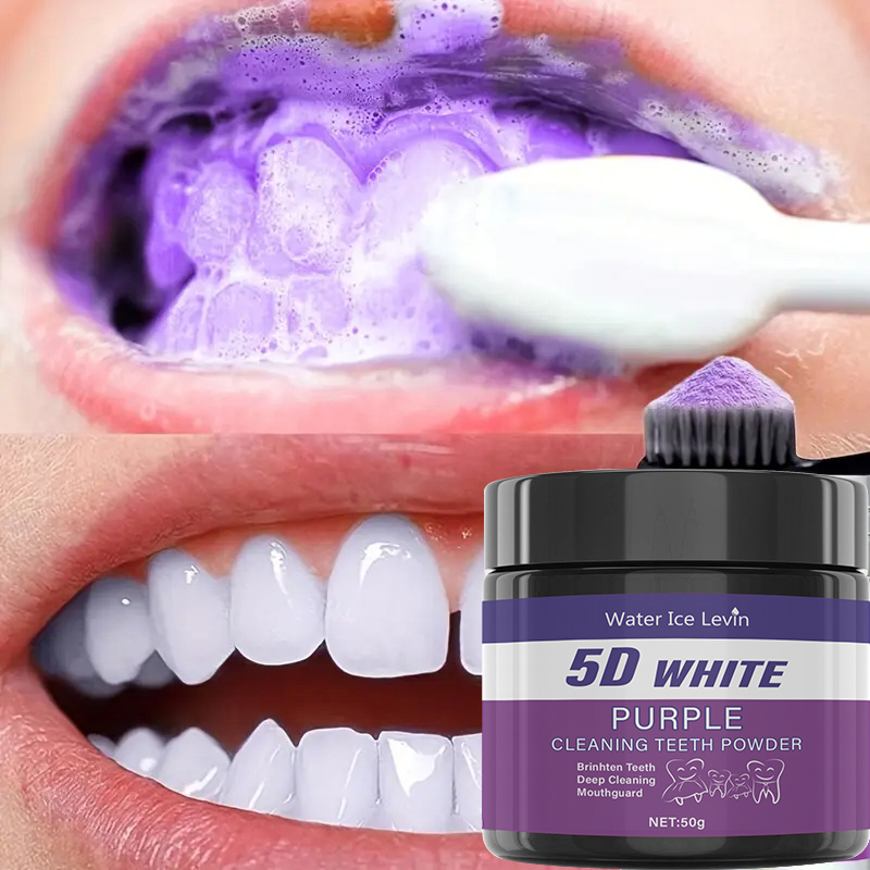 5D witte tandenpoeder. Paarse  - Teeth Whitening With Baking Soda recensie en prijs