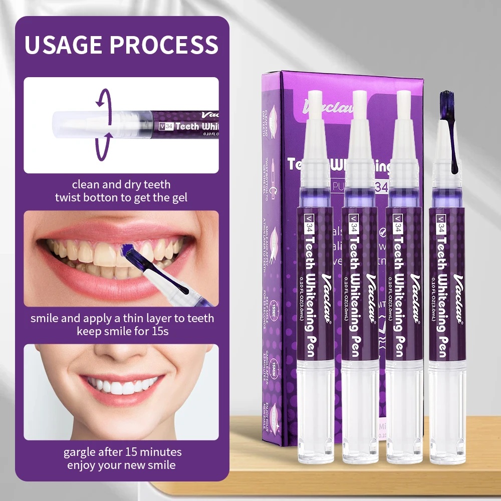 Vaclav V34 Paarse tandenbleekg - Teeth Whitening Results recensie en prijs